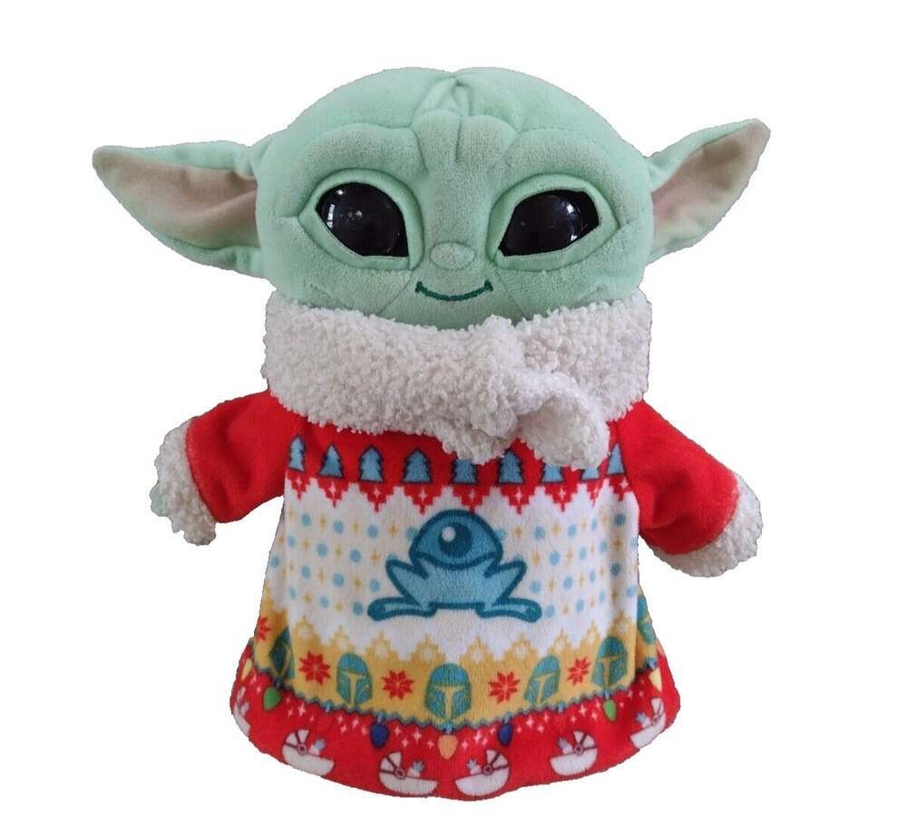 Star Wars Mandalorian The Child 8.5" Holiday Baby Yoda Grogu Frog Sweater Plush